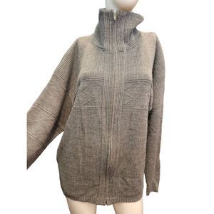 American Priority Gray Textured Zip Turtleneck Cardigan Sweater Size XL